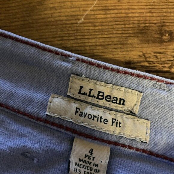 LL Bean Womens Jean Skirt 4P 4 Petite Blue Stretch Denim Preppy Summer Coastal - Picture 4 of 4